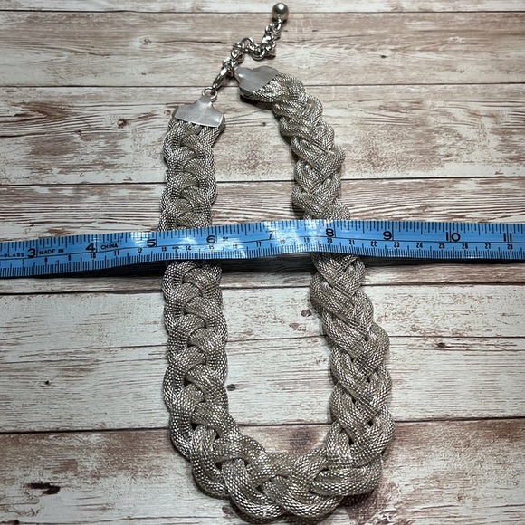 Silver Woven Chain Link Necklace - Picture 8 of 8